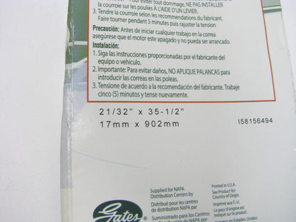Gates 6494BR Power Equipment Accessory Drive Belt - 21/32'' X 35-1/2''