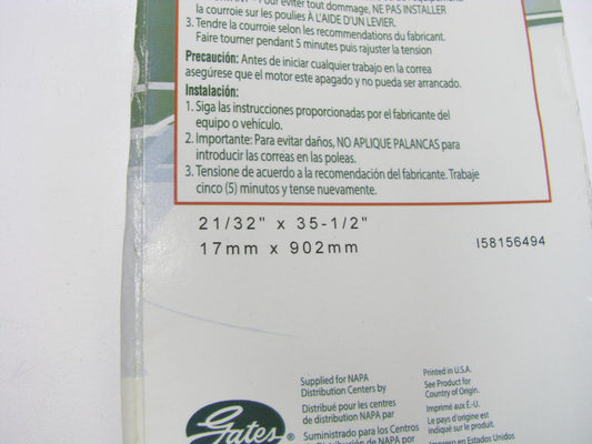 Gates 6494BR Power Equipment Accessory Drive Belt - 21/32'' X 35-1/2''