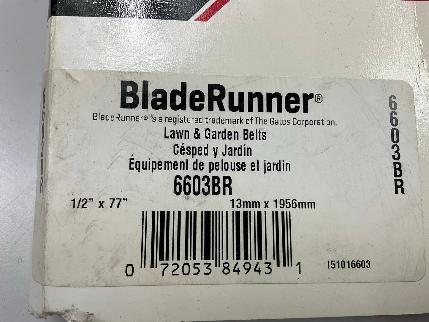 Gates 6603BR Blade Runner Lawn & Garden Power Equipment Drive Belt - 1/2'' X 77''