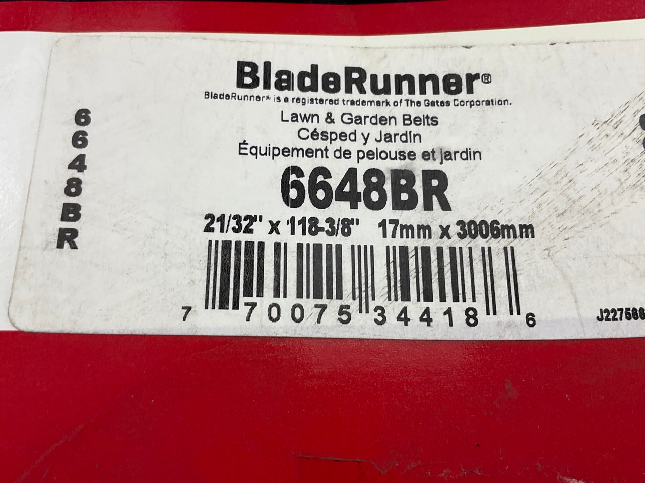 Gates 6648BR BladeRunner Power Equipment Accessory Drive Belt - 5/8'' X 118.375''