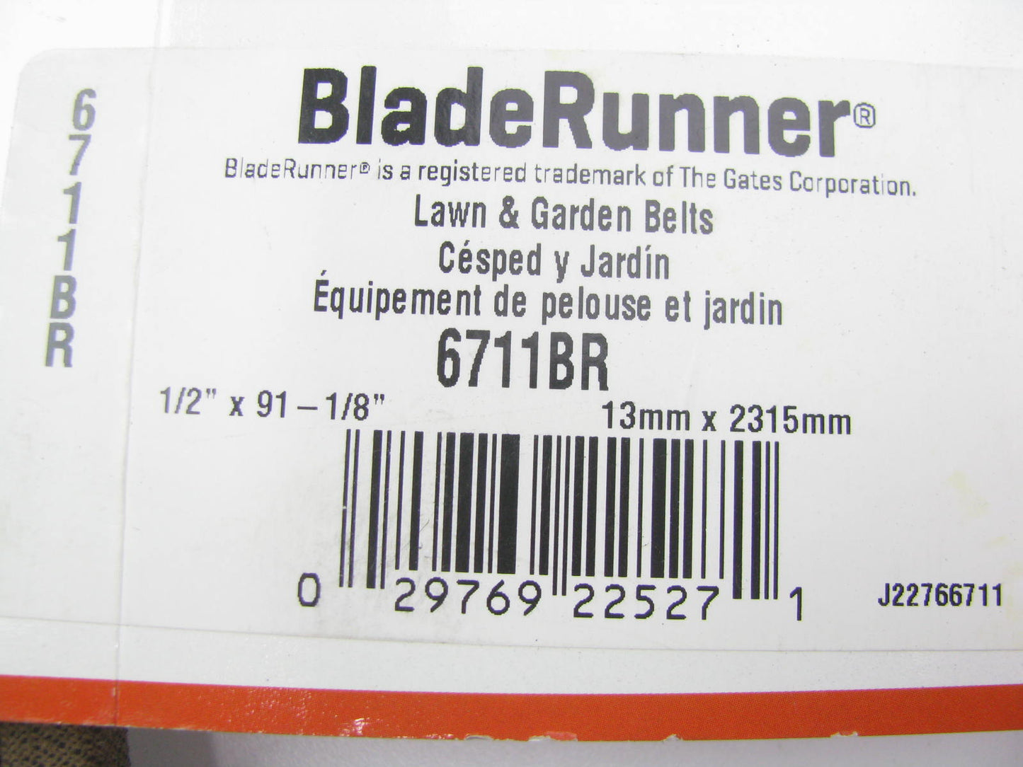 Gates 6711BR Power Equipment Accessory Drive Belt - 1/2'' X 91-1/8''