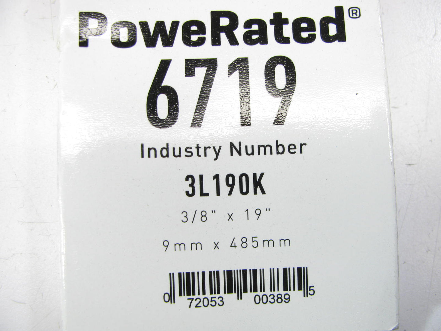 Gates 6719  Power Equipment Accessory Drive Belt -  3L 3/8'' X 19''