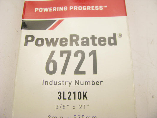 Gates 6721 Lawn & Garden Power Equipment Accessory Drive Belt - 3/8'' X 21''