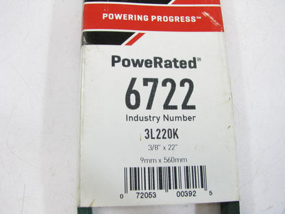Gates 6722 Power Equipment Accessory Drive Belt - 3/8'' X 22''