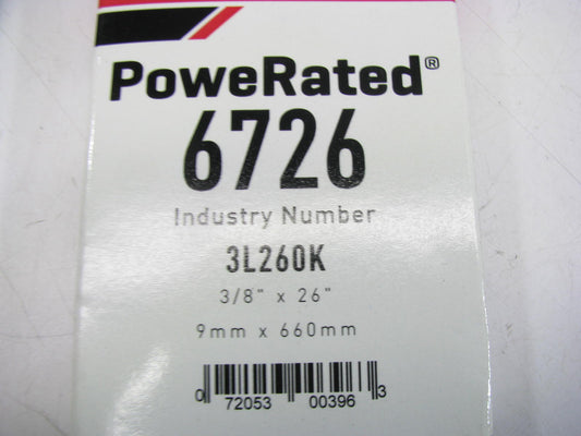 Gates 6726 Power Equipment Accessory Drive Belt - 3/8'' X 26''