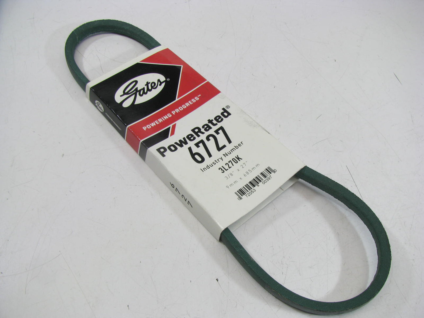 Gates 6727 Lawn & Garden Power Equipment Accessory Drive Belt - 3/8'' X 27''
