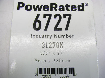 Gates 6727 Lawn & Garden Power Equipment Accessory Drive Belt - 3/8'' X 27''
