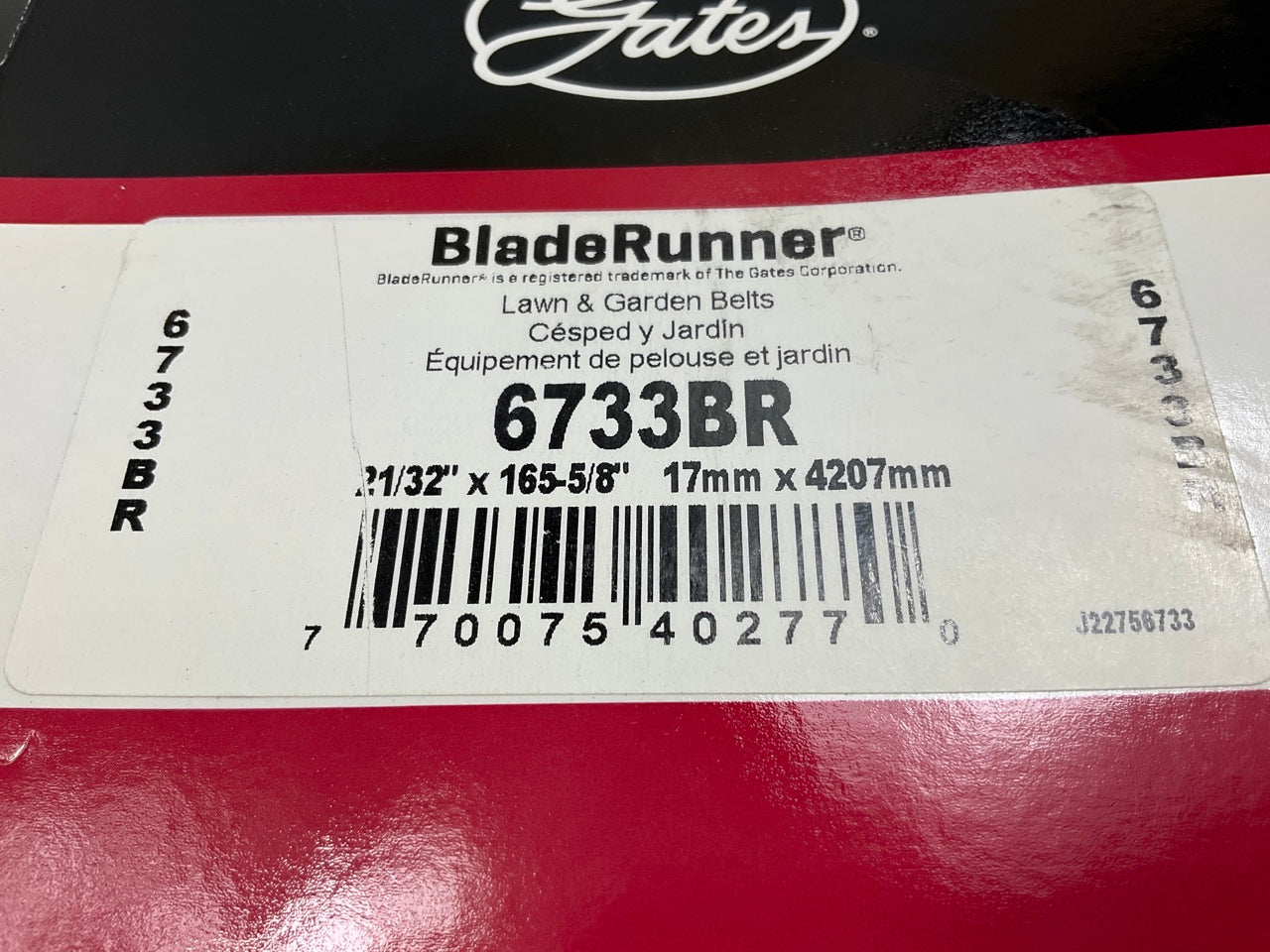 Gates 6733BR BladeRunner Power Equipment Accessory Drive Belt, 11/16'' X 165-5/8''