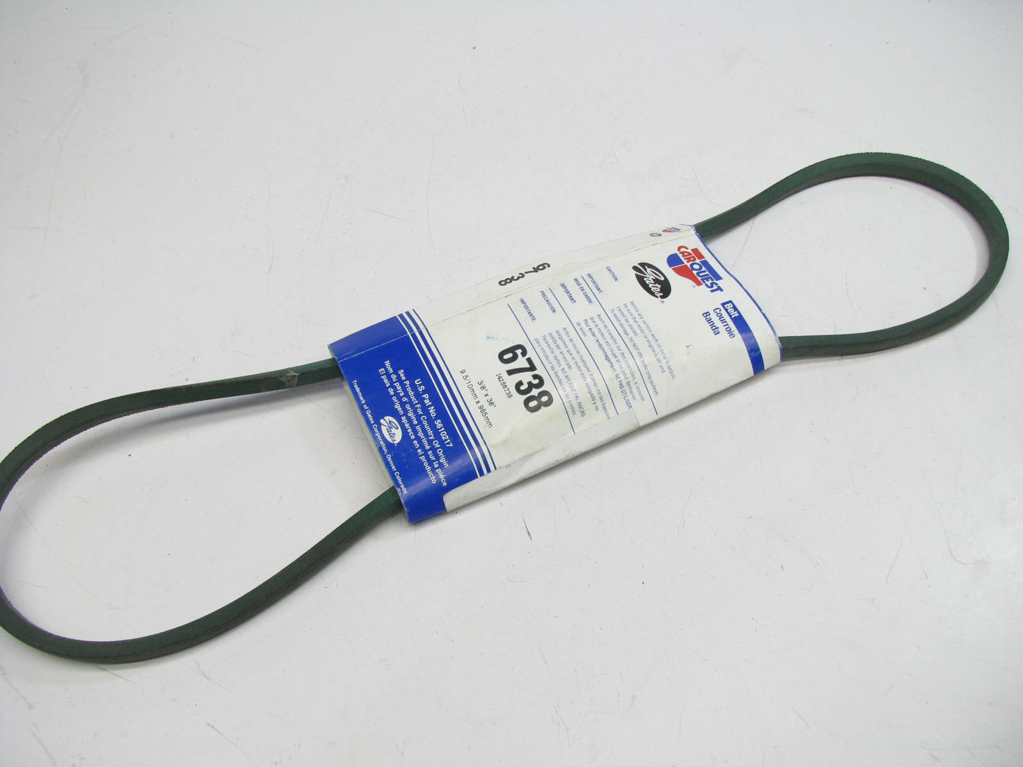 Gates 6738 Lawn & Garden Power Equipment Accessory Drive Belt - 3/8'' X 38''