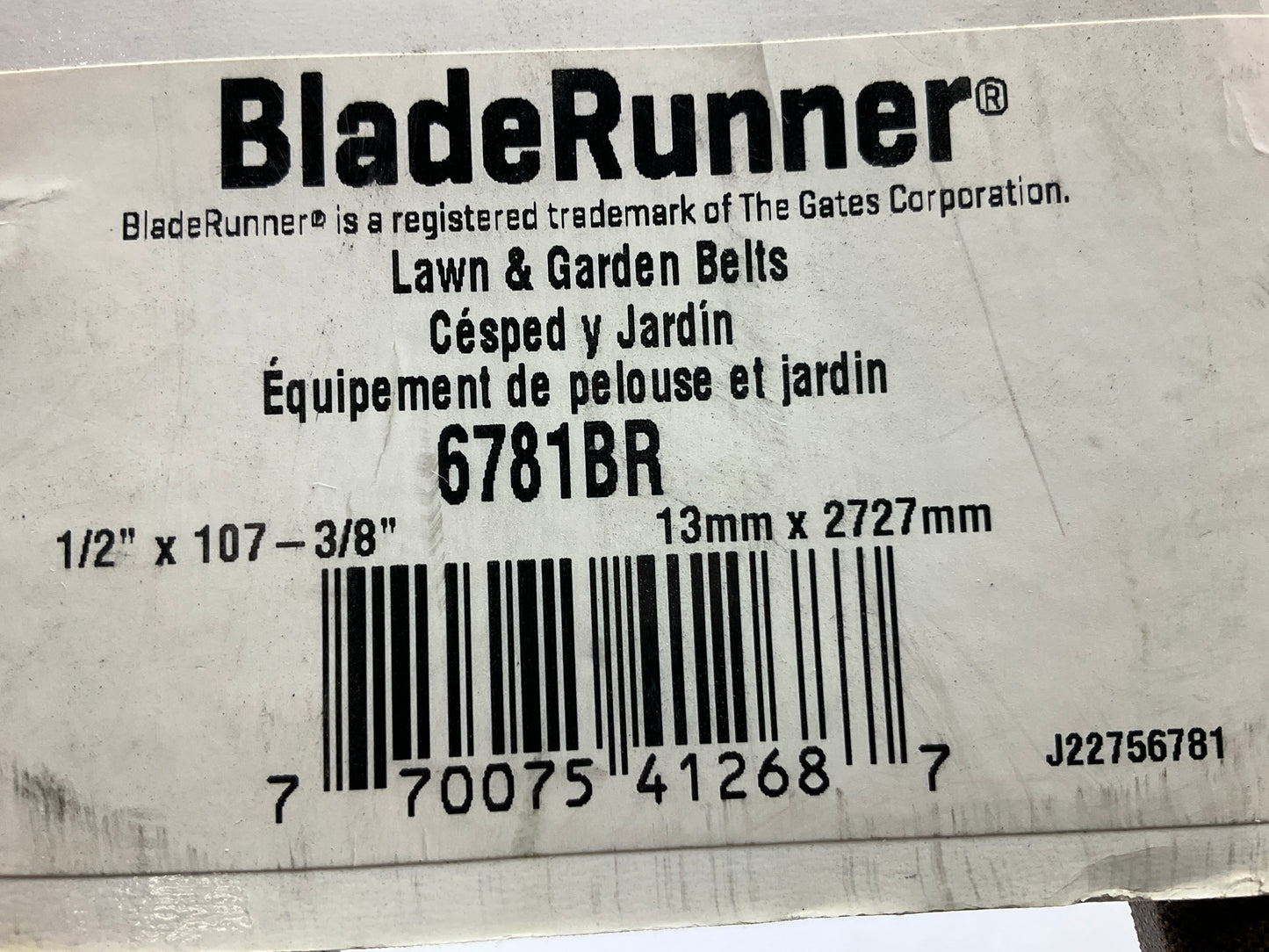 Gates 6781BR Power Equipment Accessory Drive Belt - 1/2'' X 107.375''