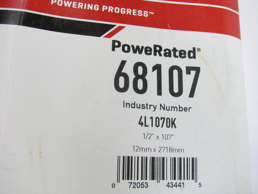 Gates 68107 Power Equipment Accessory Drive Belt - 1/2'' X 107''