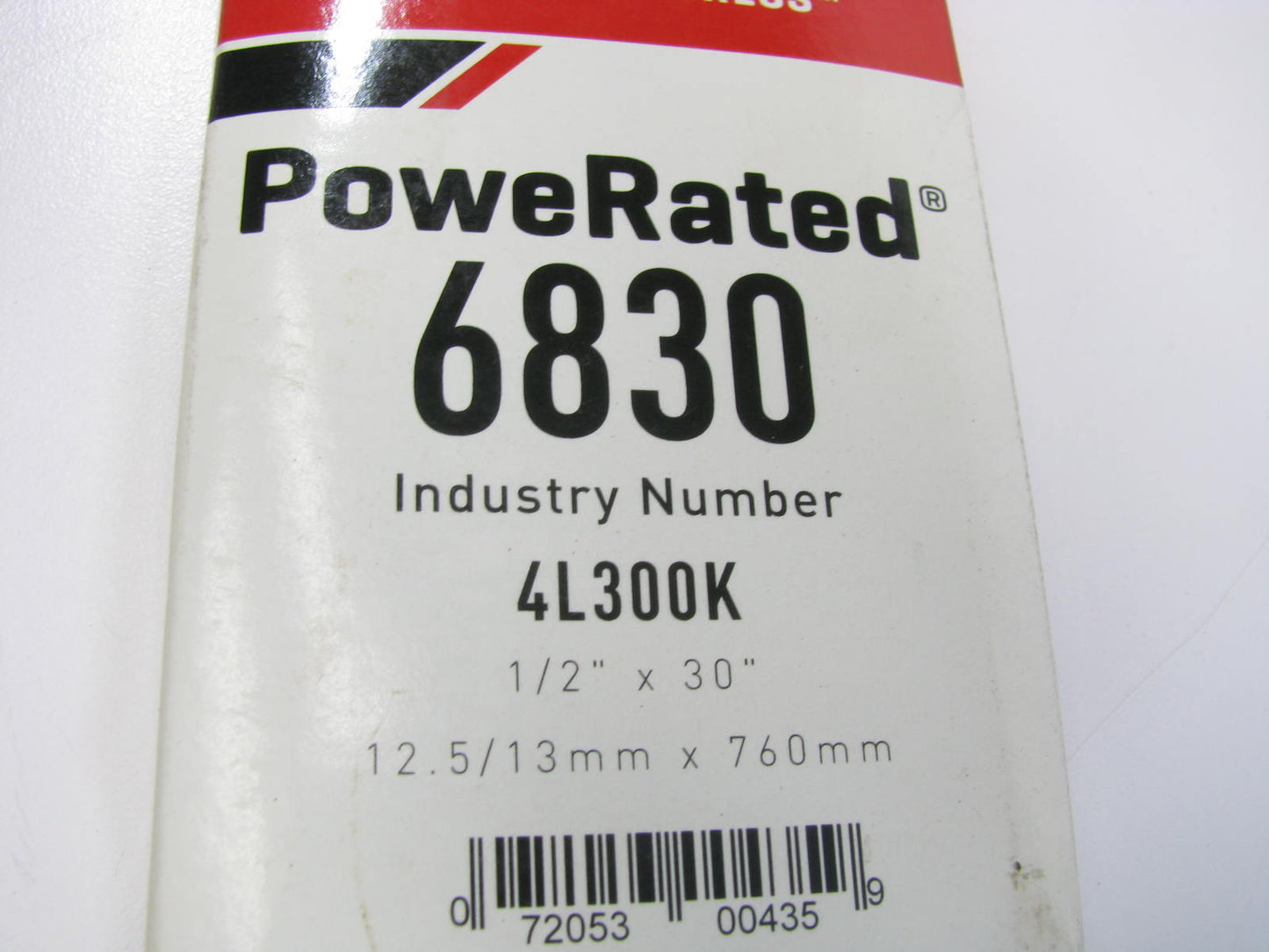 Gates 6830 Lawn & Garden Power Equipment Accessory Drive Belt - 1/2'' X 30''