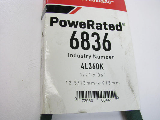 Gates 6836 Lawn & Garden Power Equipment Accessory Drive Belt - 1/2'' X 36''