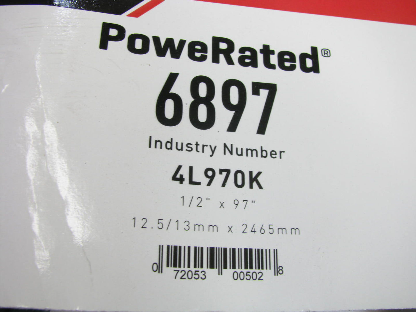 Gates 6897 Power Equipment Accessory Drive Belt - 1/2'' X 97''