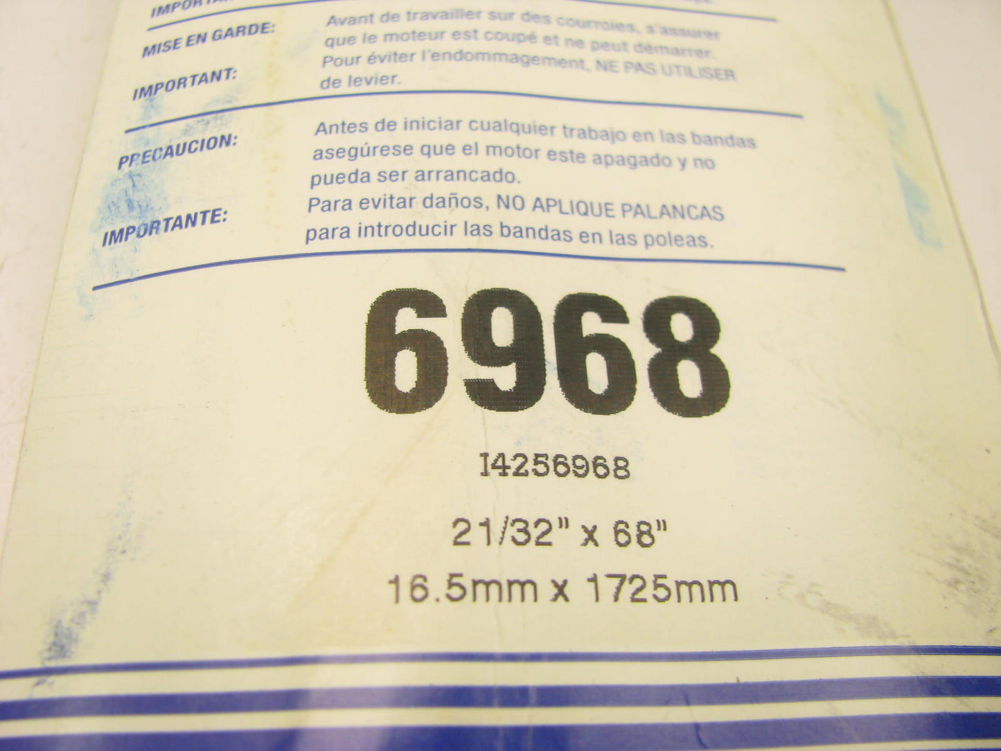 Gates 6968 Power Equipment Accessory Drive Belt - 21/32'' X 68''