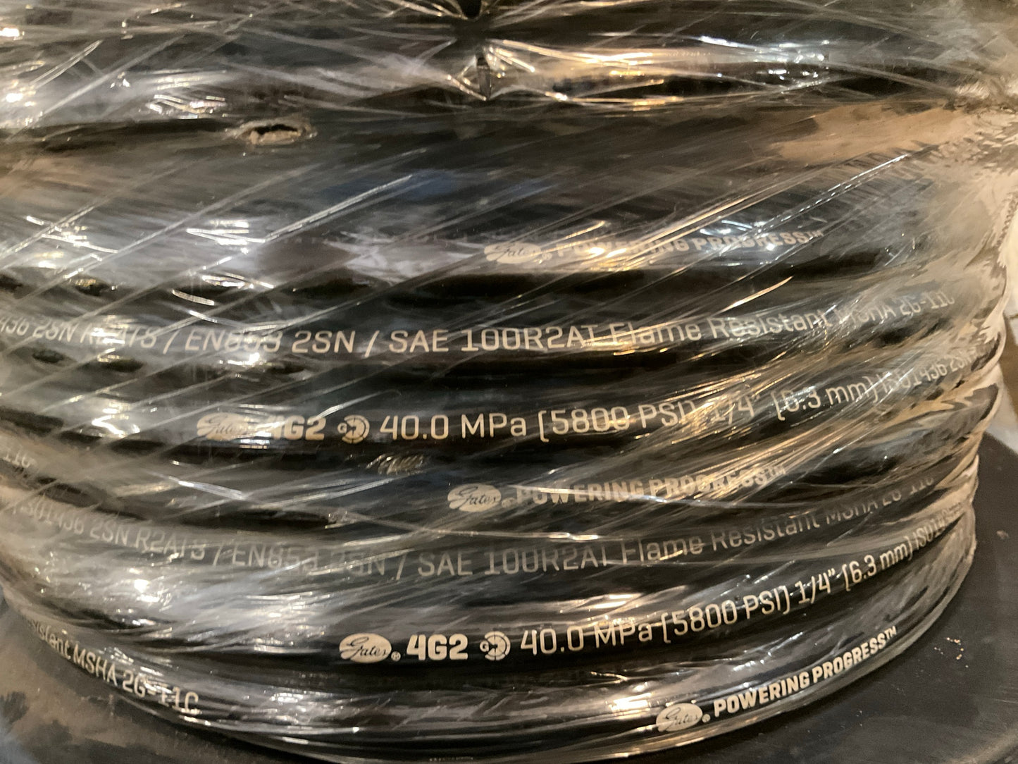 550 FEET Roll - Gates 4G2 70605 1/4'' I.D Hydraulic Hose Roll 5800 PSI W.P.