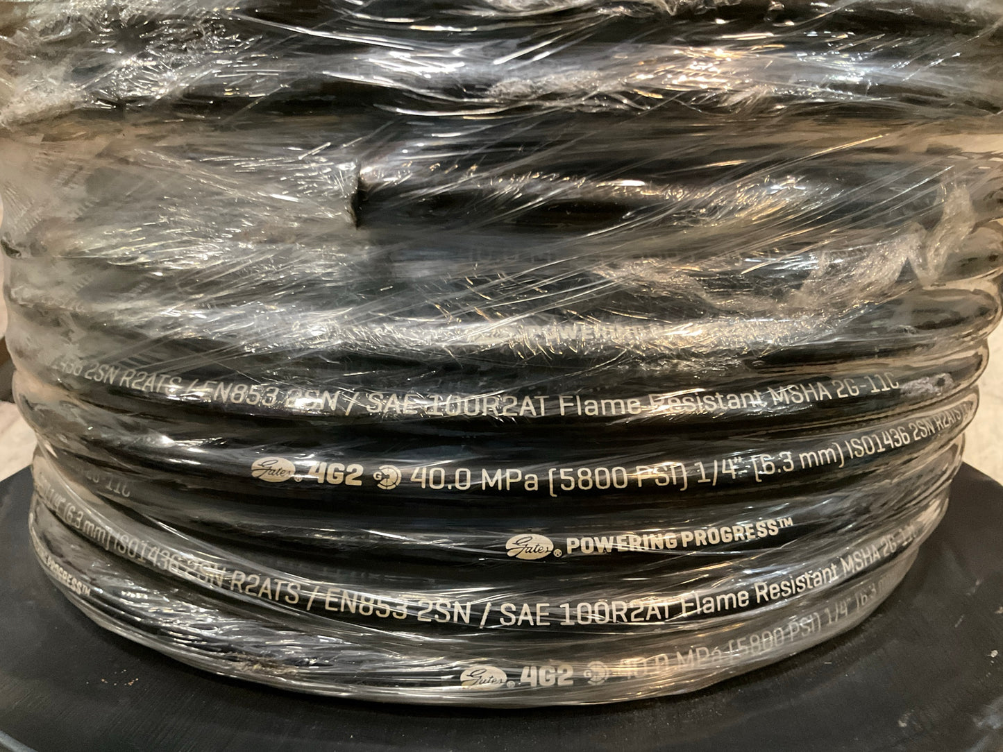 550 FEET Roll - Gates 4G2 70605 1/4'' I.D Hydraulic Hose Roll 5800 PSI W.P.
