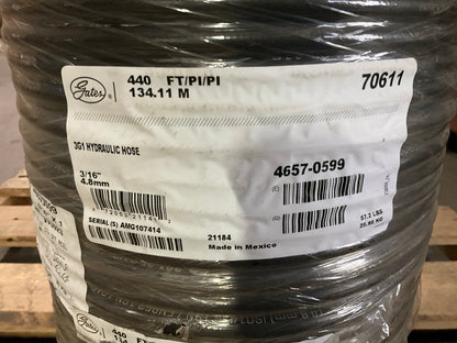 440 FEET Roll - Gates 70611 3G1 3/16'' Hydraulic Hose, 3625 PSI Max Work Pressure