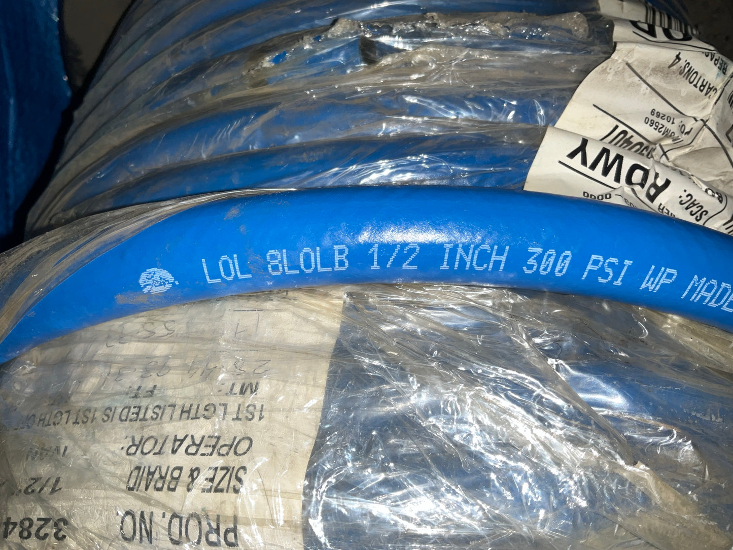 300 FEET - Gates 70673 1/2'' 8L0LB+ Hydraulic Hose 300 PSI Working Pressure