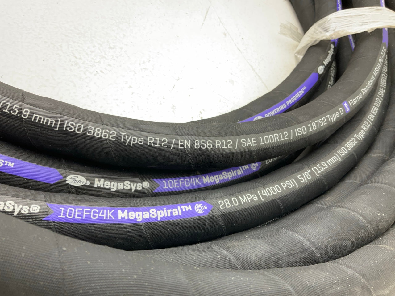 60 FEET - Gates 70813 5/8'' 10EFG4K MegaSpiral Hydraulic Hose, 4000 PSI