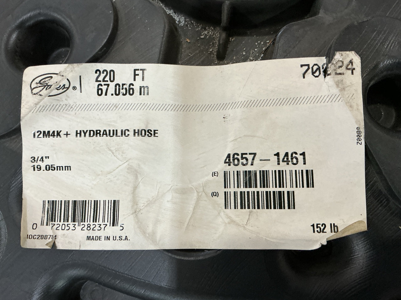 220 Feet - Gates 70824 M4K Mega4000 220' 3/4'' Hydraulic Hose, 4000 PSI Max WP