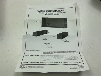 Gates 78191 Stationary Heavy-duty Steel Legs Hydraulic Coupler Storage Cabinet