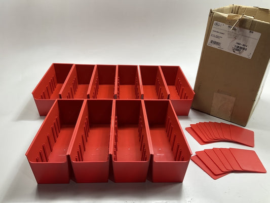 Gates 78194 - 3.5'' Red Plastic Bins With Dividers For Hydraulic Coupler Cabinet
