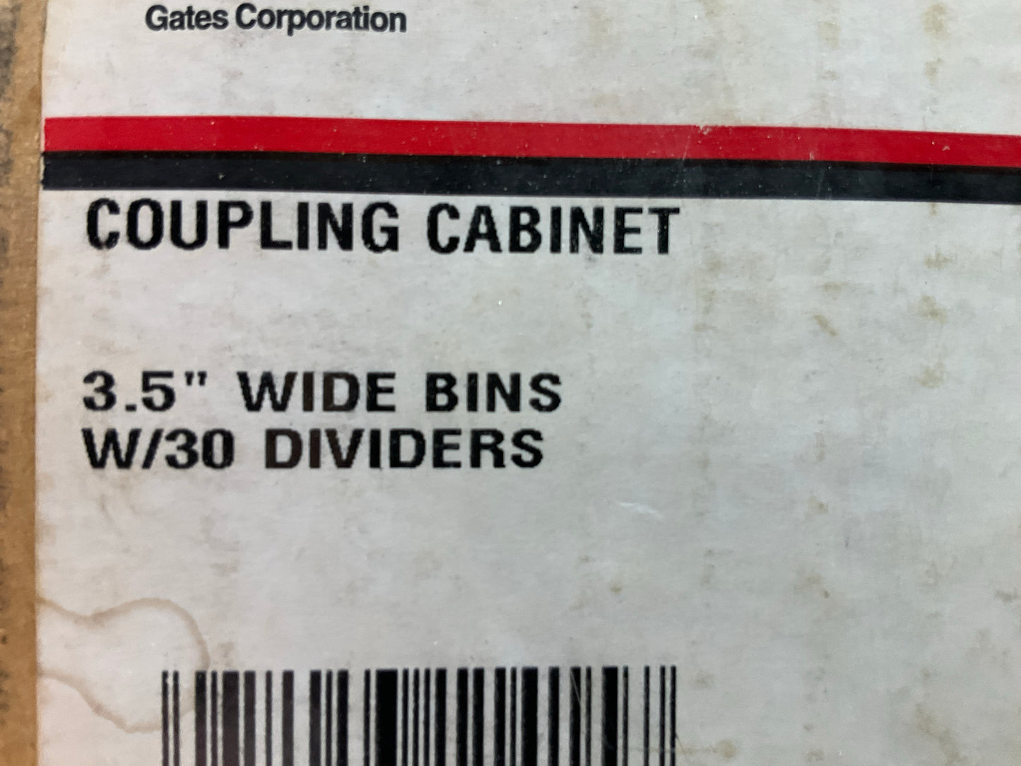 Gates 78194   3.5'' Red Plastic Bins W/ 30 Dividers Hydraulic Coupler Cabinet