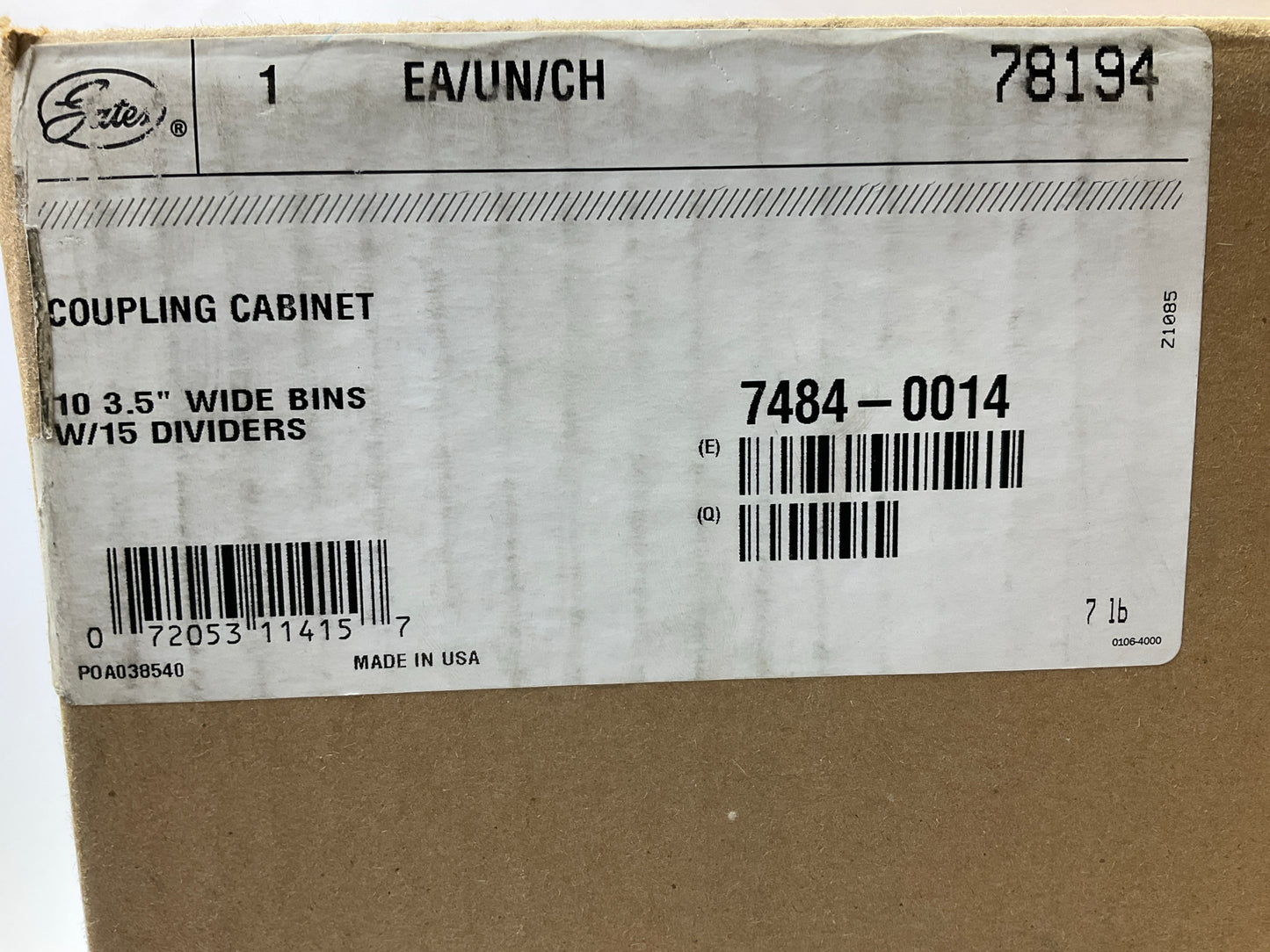 (10) Gates 78194 Red Coupling Cabinets Dividers 3-1/2'' Wide Bins
