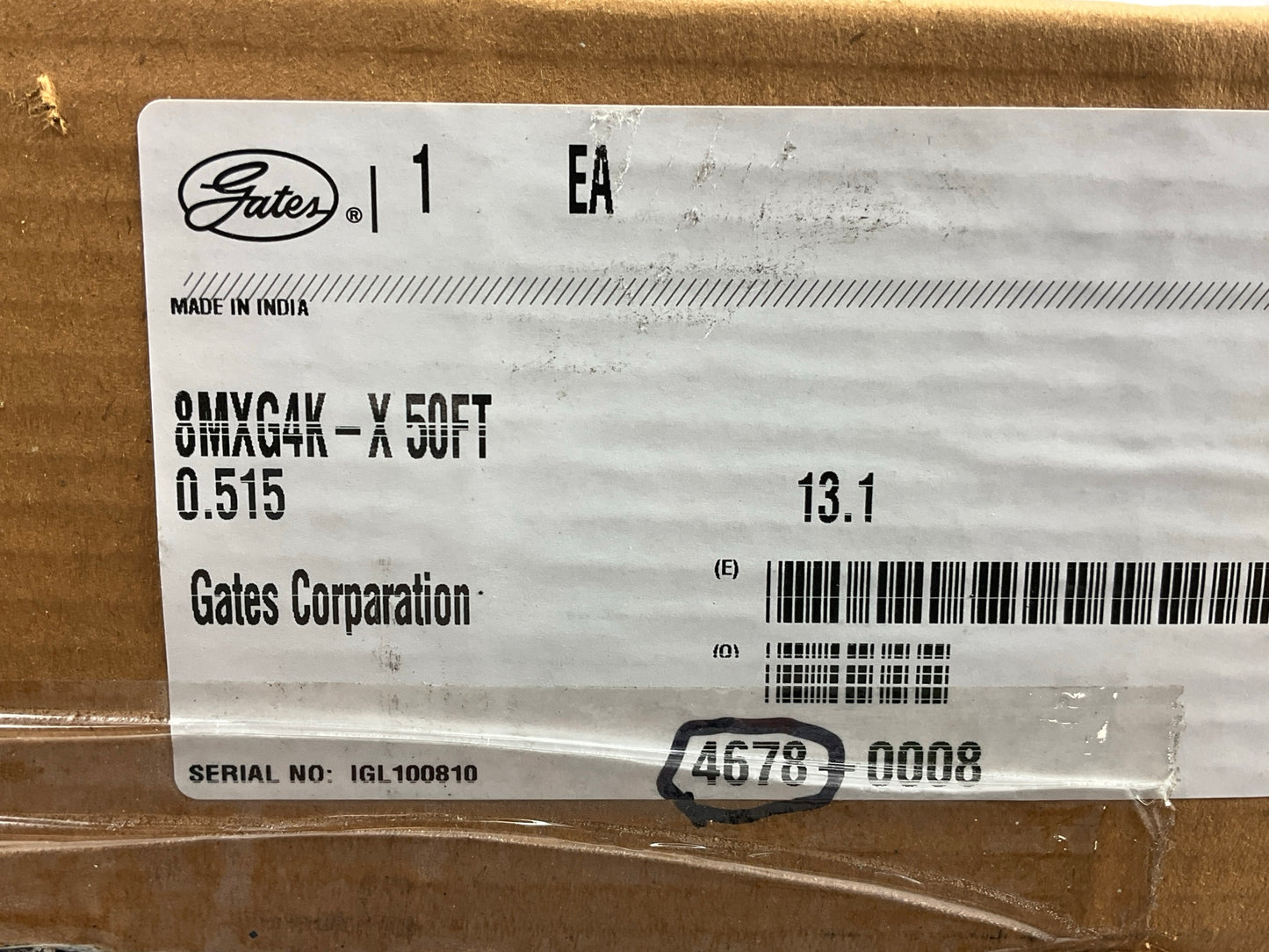 Gates 85012 MXG 4K XTRATUFF Hydraulic Hose 1/2'' ID X 50' Long - 4060 PSI