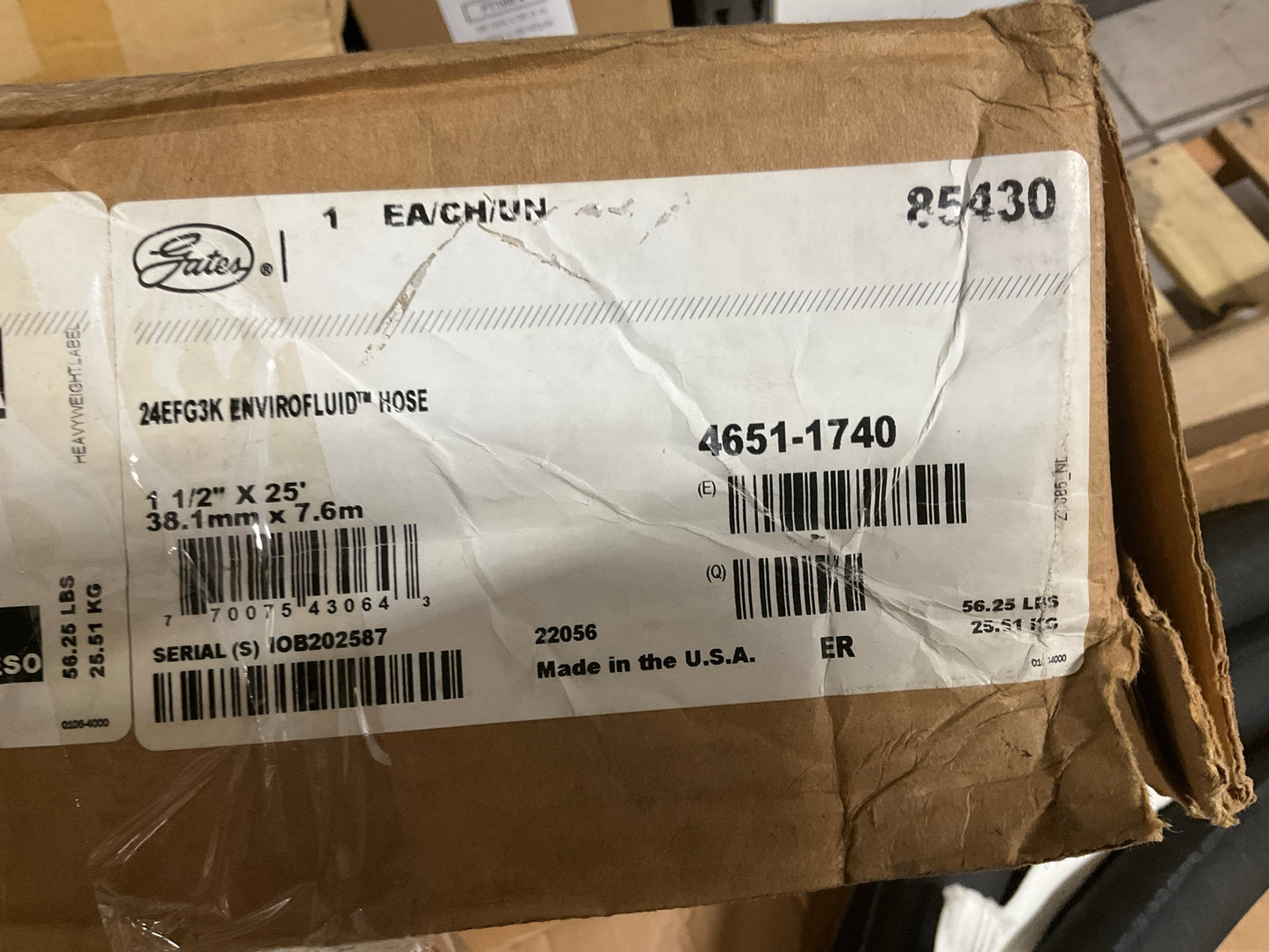 25 FEET - Gates 85430 EFG3K High Pressure Hydraulic Hose, SAE 100R12, 1-1/2''