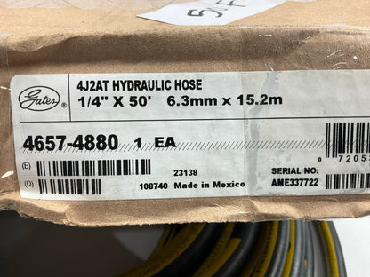 50 FEET - Gates 85650 1/4'' J2AT Hydraulic Hose, 10,000 PSI Max Working Pressure