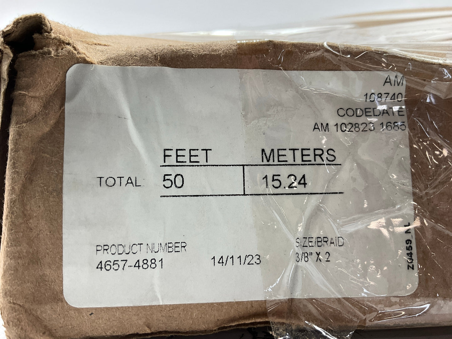 49 FEET - Gates 85651 3/8'' 6J2AT Hydraulic Hose, 10,000 PSI Max Working Pressure