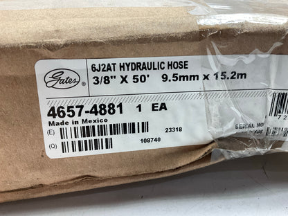 49 FEET - Gates 85651 3/8'' 6J2AT Hydraulic Hose, 10,000 PSI Max Working Pressure