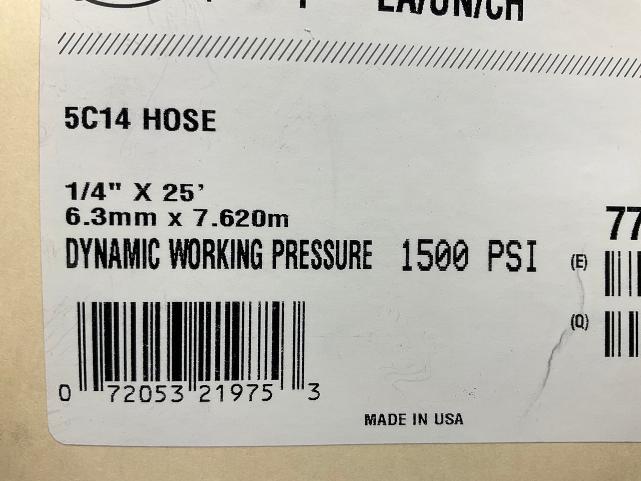 25 FEET - Gates 85701 1/4'' Hydraulic Hose SC14, 1500 PSI Max Working Pressure