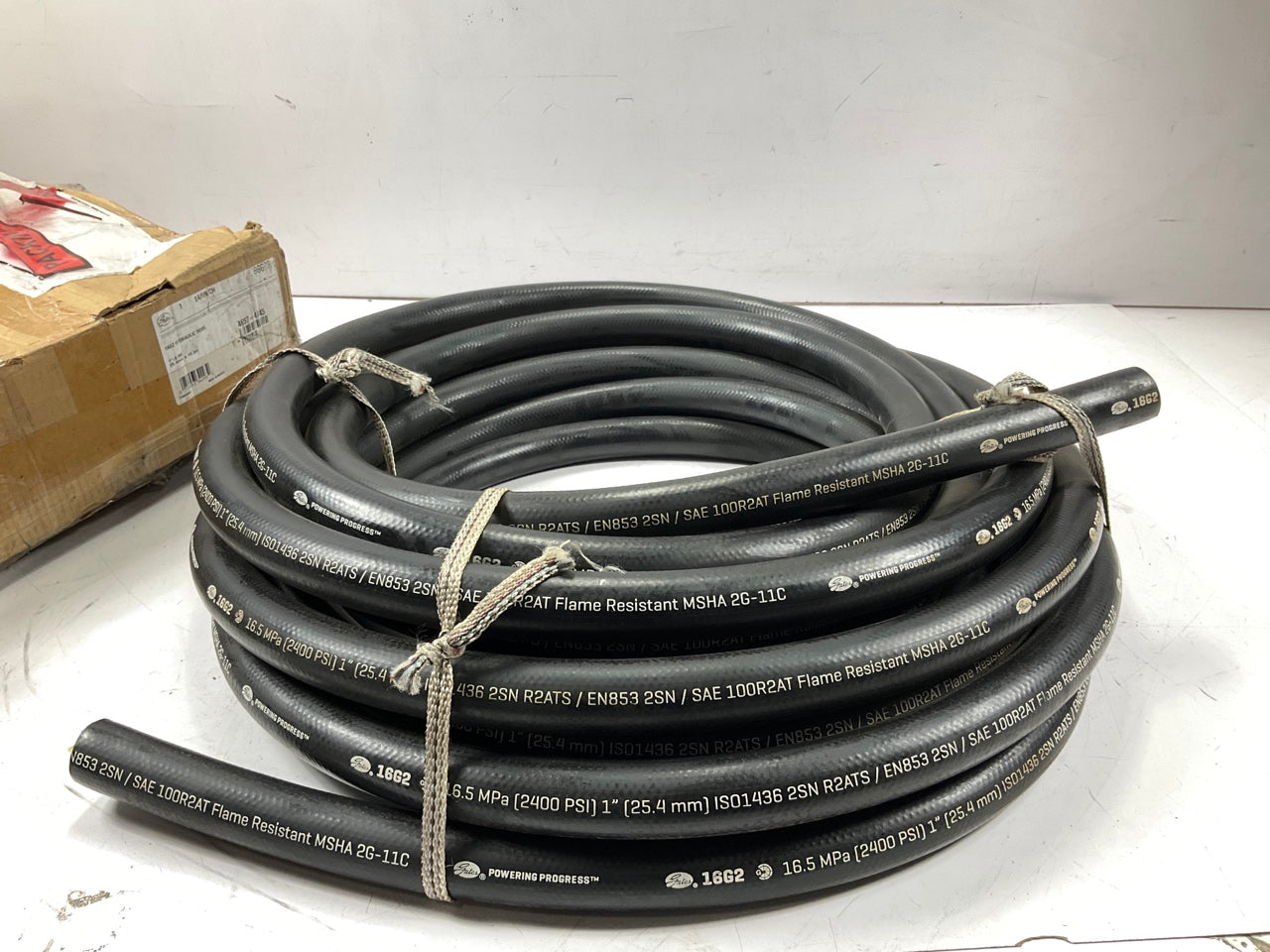 50 FEET- Gates 86625 16G2 1'' Hydraulic Hose 2400 PSI SAE 100R2AT Flame Resistant