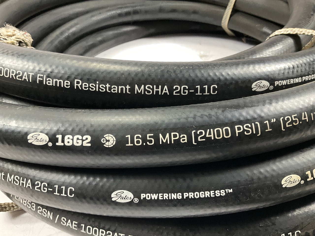 50 FEET- Gates 86625 16G2 1'' Hydraulic Hose 2400 PSI SAE 100R2AT Flame Resistant