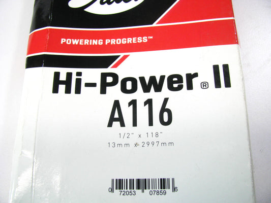 Gates A116 Industrial Accessory Drive Belt - 1/2'' X 118''