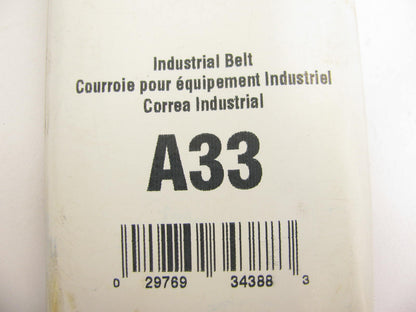 Gates A33 Industrial Accessory Drive Belt - 1/2'' X 33''