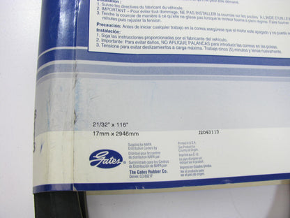 Gates B113 Industrial Accessory Drive Belt - 21/32'' X 116''
