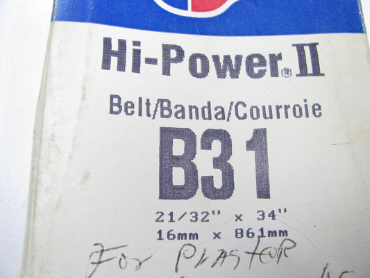 Gates B31 Industrial Accessory Drive Belt - 21/32'' X 34''