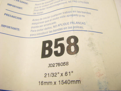 Gates B58 Industrial Accessory Drive Belt - 21/32'' X 61''