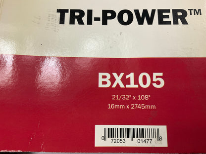 Gates BX105 Cogged Industrial Accessory Drive V-Belt - 21/32''  X 108''