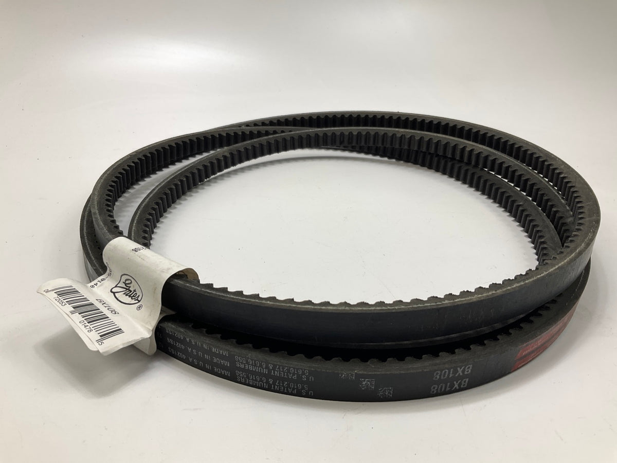 Gates BX108 Industrial Accessory Drive V-Belt -  111'' Outside Length, 21/32'' Top