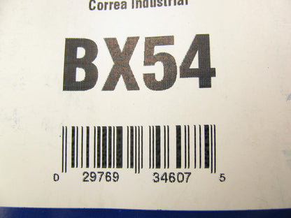 Gates BX54 Industrial Cogged Accessory Drive Belt - 21/32'' X 57''