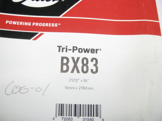 Gates BX83 Industrial Cogged Accessory Drive Belt - 5/8'' X 86''
