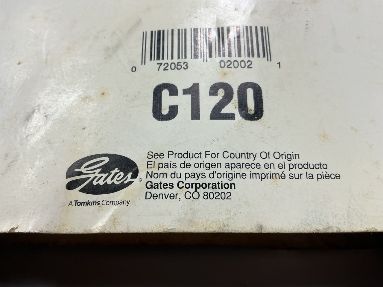Gates C120 Industrial Accessory Drive Belt - 7/8'' X 124''