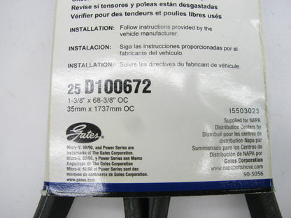 Gates D100672 Double Sided Serpentine Belt For 2010-2018 Mack 10.8L-L6