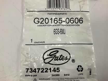 Gates G20165-0606 Hydraulic Hose Fitting Male JIC 37° Flare, 3/8'' ID - 6GS-6MJ