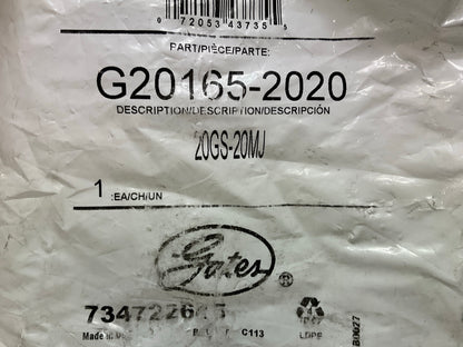 Gates G20165-2020 Hydraulic Hose Fitting Male JIC 37° Flare 1-1/4 ID - 20GS-20MJ